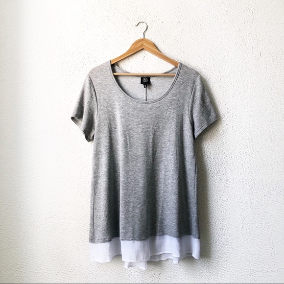 bobeau Sweaters - Bobeau | Gray Swingy Sweater Material T-Shirt XL